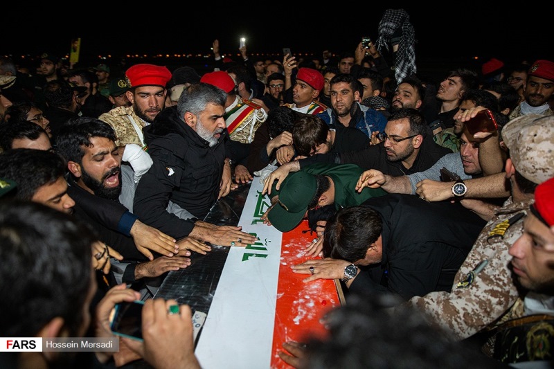پیکر شهید، پیکر مطهر سردار، سردار قاسم سلیمانی، ورود به میهن، شهید ابومهدی المهندس،