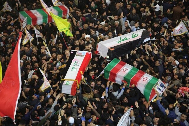مراسم تشییع پیکر شهدا، کربلا، سردار سلیمانی،