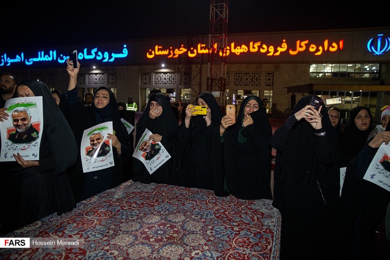 پیکر شهید، پیکر مطهر سردار، سردار قاسم سلیمانی، ورود به میهن، شهید ابومهدی المهندس،