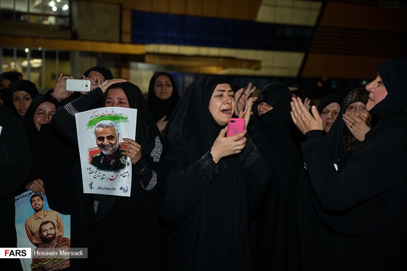 پیکر شهید، پیکر مطهر سردار، سردار قاسم سلیمانی، ورود به میهن، شهید ابومهدی المهندس،