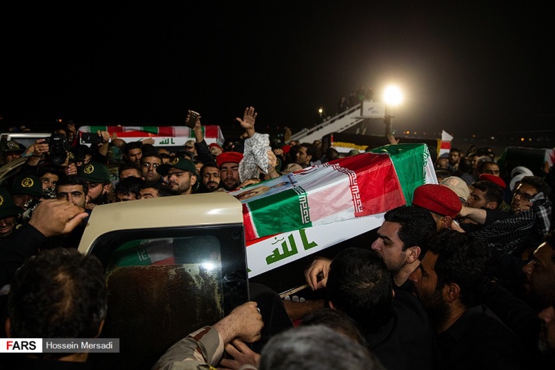 پیکر شهید، پیکر مطهر سردار، سردار قاسم سلیمانی، ورود به میهن، شهید ابومهدی المهندس،