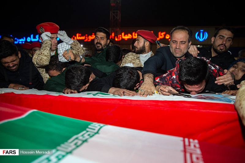 پیکر شهید، پیکر مطهر سردار، سردار قاسم سلیمانی، ورود به میهن، شهید ابومهدی المهندس،