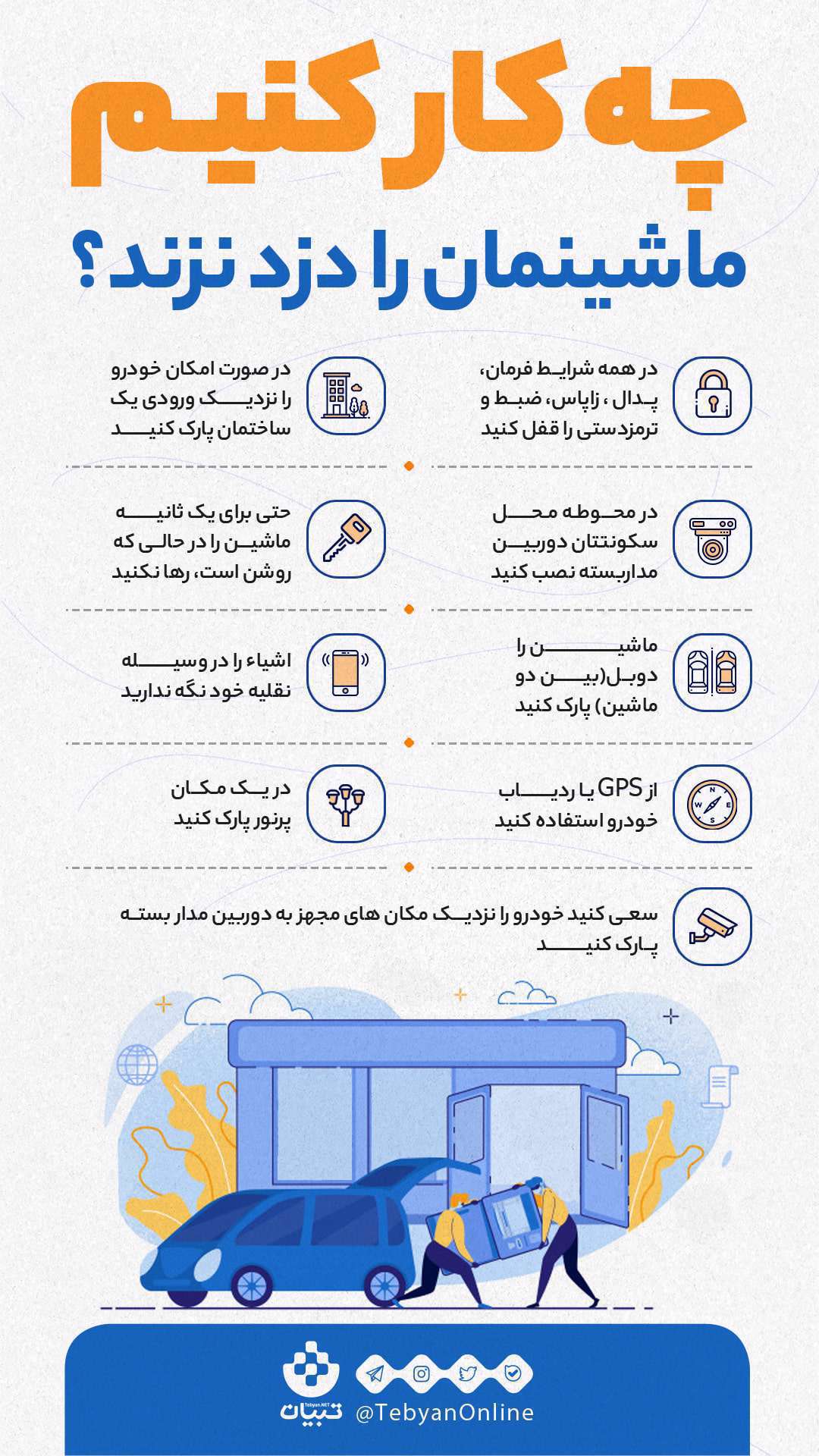 اینفوگرافیک| ترفندهایی برای جلوگیری از سرقت خودرو اینفوگرافیک| ترفندهایی برای جلوگیری از سرقت خودرو