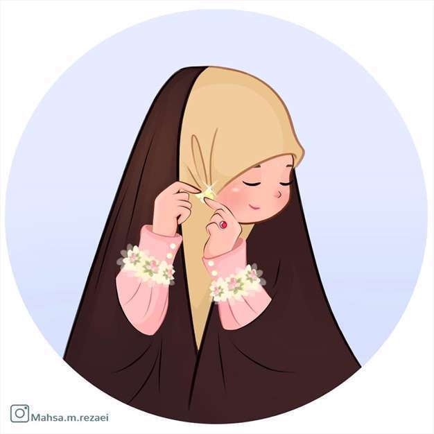 عکس خفن عکس دختر با حجاب کارتونی فانتزی