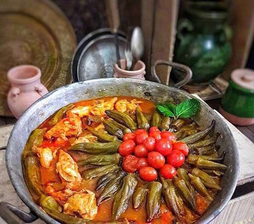 خورشت بامیه با لپه