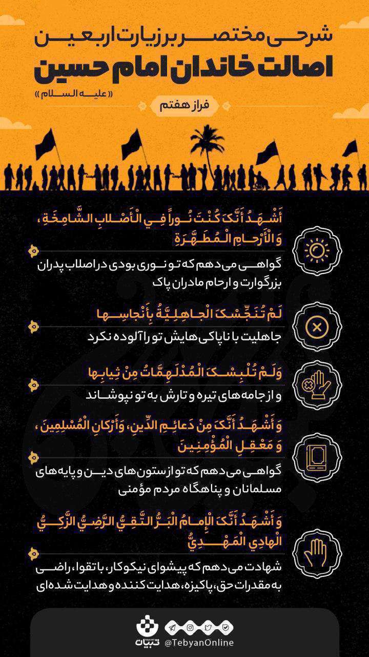 فراز هفتم زیارت اربعین، اصالت خاندان امام حسین،