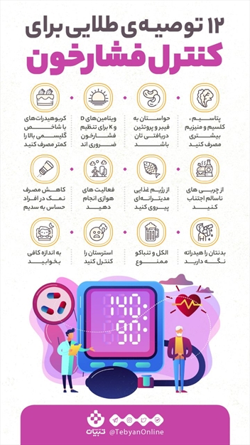 12توصیه‌ی طلایی برای کنترل فشارخون