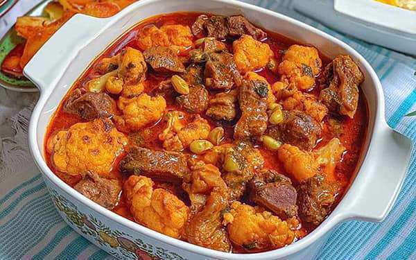 طرز تهیه خورشت گل کلم بسیار خوشمزه خورشت گل کلم