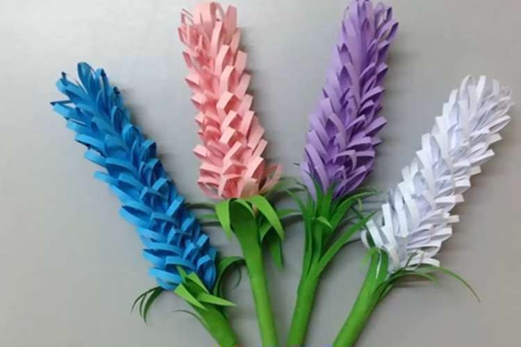 ساخت کاردستی گل سنبل کاغذی
