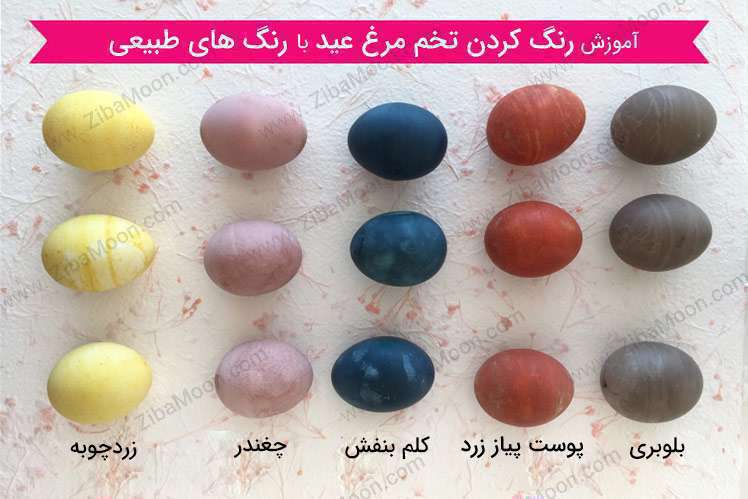 رنگ کردن تخم مرغ هفت سین با زردچوبه
