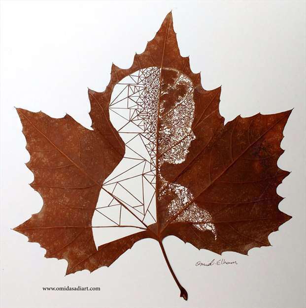 خلق آثار هنری با برگ | چند نمونه از کارهای امید اسدی