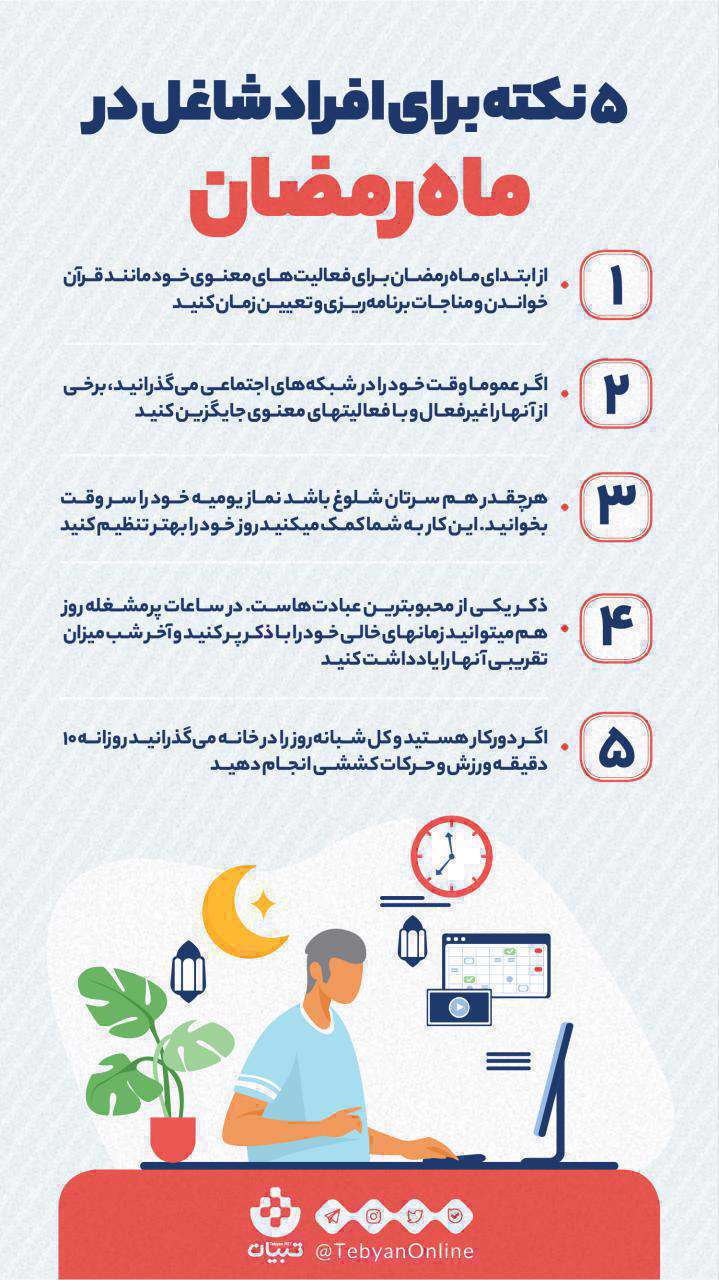 افراد شاغل - ماه رمضان - اینفوگرافی -