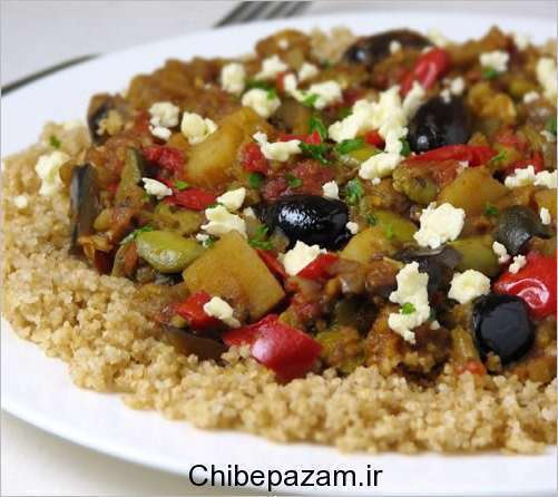 خوراک باقالی بادمجان یونانی