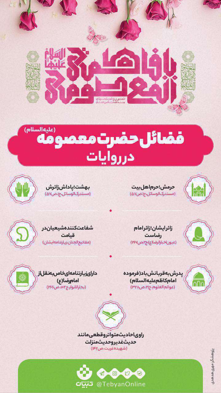 فضایل حضرت معصومه - اینفوگرافیک