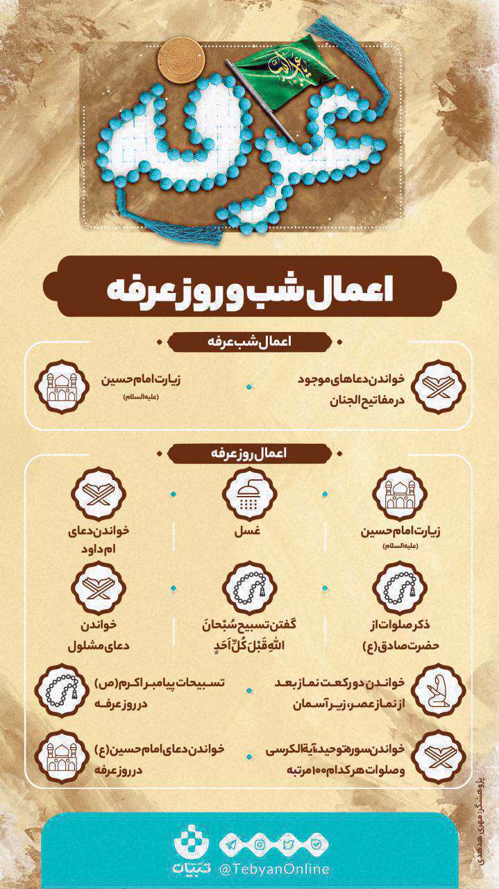 اعمال شب و روز عرفه - اینفوگرافیک