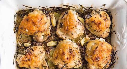 خوراک مرغ و سیب زمینی کبابی