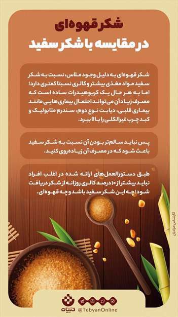 شکر قهوه‌ای در مقایسه با شکر سفید