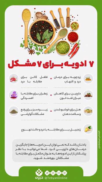 7 ادویه برای 7 مشکل