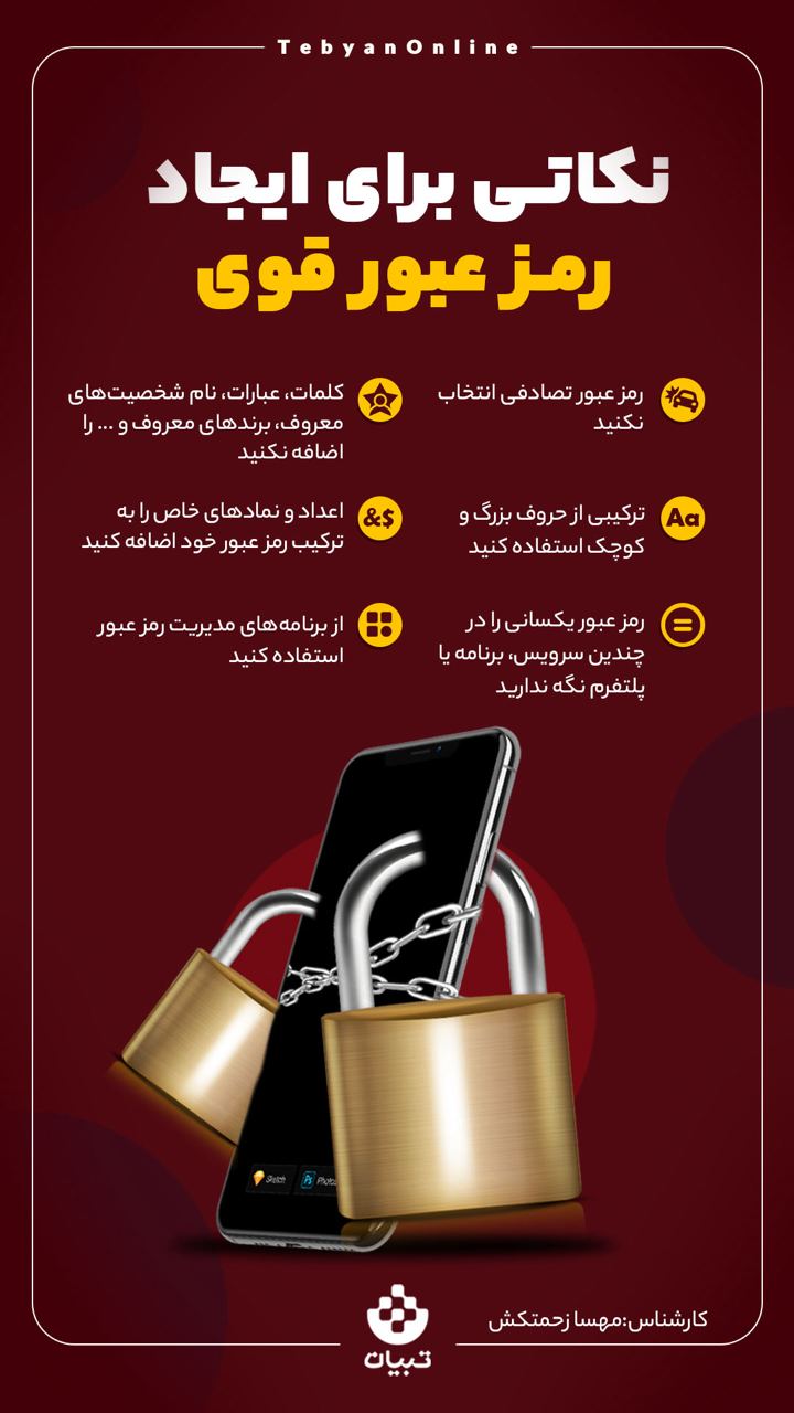 ساخت رمز عبور قوی ، اینفوگرافیک ، ساخت رمز عبور قوی ، اینفوگرافیک ،