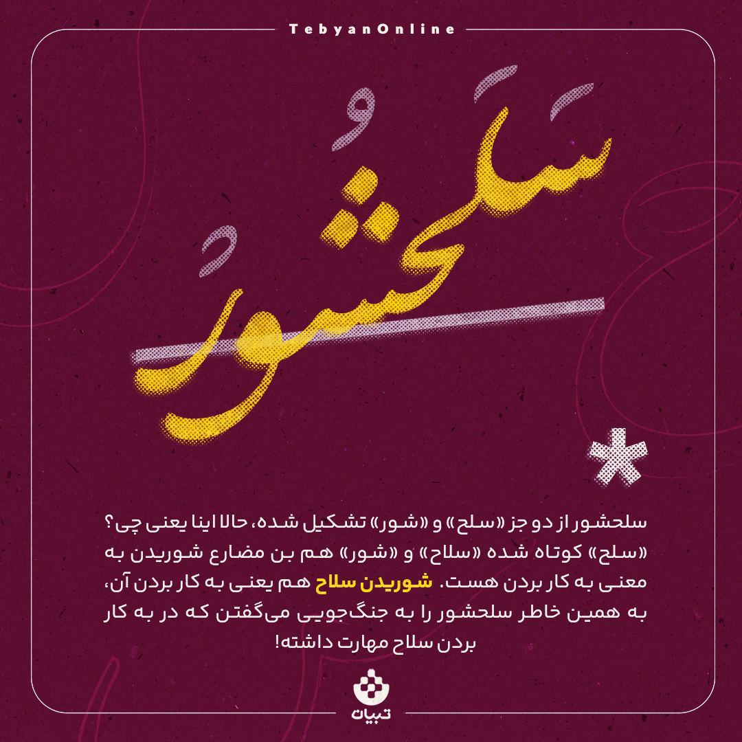 سرگذشت واژهها ، واژه سلحشور ، سلحشور ، سلاح ، شوریدن ،