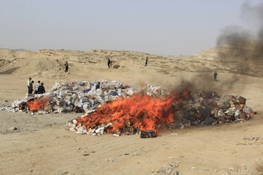 امحاء محموله ۵۲ تنی کالای قاچاق در هرمزگان