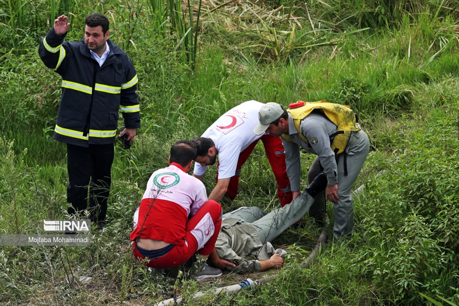 مانور اطفای حریق در تالاب بندرانزلی