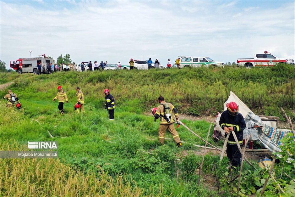 مانور اطفای حریق در تالاب بندرانزلی