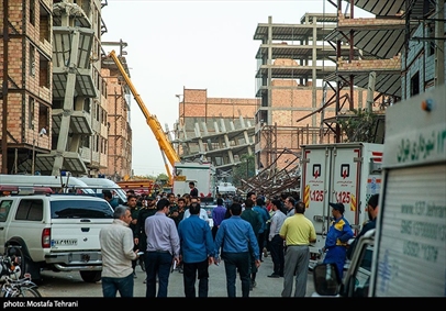 ریزش چند ساختمان در حال ساخت در جنوب تهران