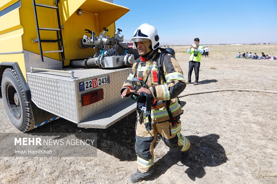 مانور طرح اضطراری در فرودگاه همدان