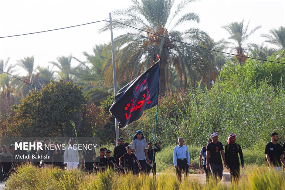 پیاده روی زائرین اربعین در منطقه بابلِ عراق