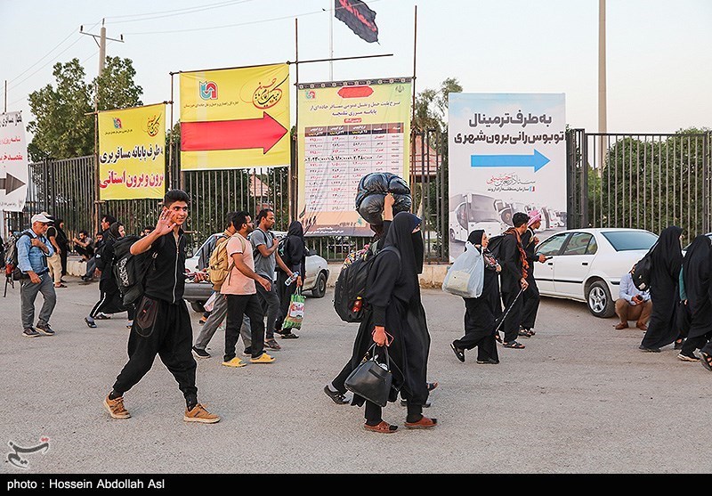 بازگشت زائرین اربعین حسینی از مرز شلمچه