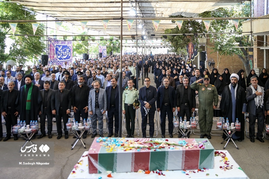 تشییع و تدفین شهید گمنام در دانشکده هواپیمایی کشوری