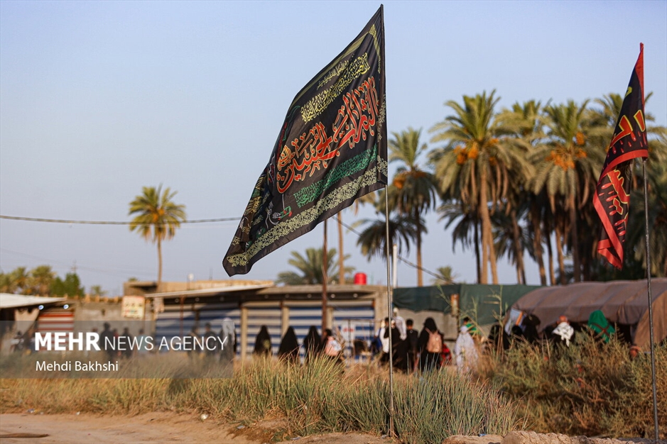 پیاده روی زائرین اربعین در منطقه بابلِ عراق