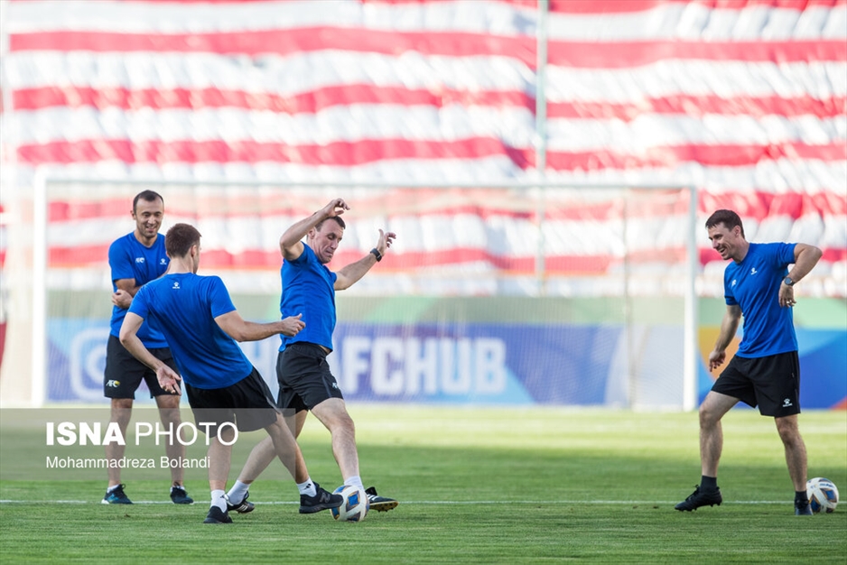 تمرین و نشست خبری تیم فوتبال پرسپولیس پیش از دیدار با النصر عربستان