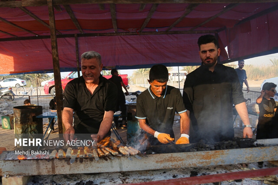 پیاده روی زائرین اربعین در منطقه بابلِ عراق