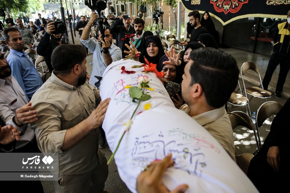 تشییع و تدفین شهید گمنام در دانشکده هواپیمایی کشوری