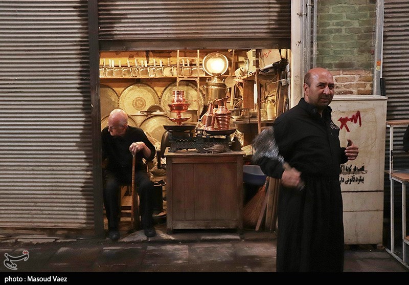 مراسم عزاداری به مناسبت شهادت امام رضا در بازار تبریز