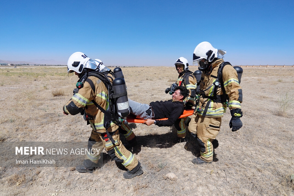 مانور طرح اضطراری در فرودگاه همدان