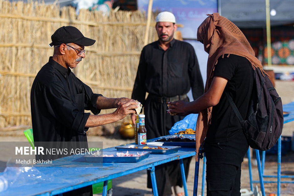 پیاده روی زائرین اربعین در منطقه بابلِ عراق