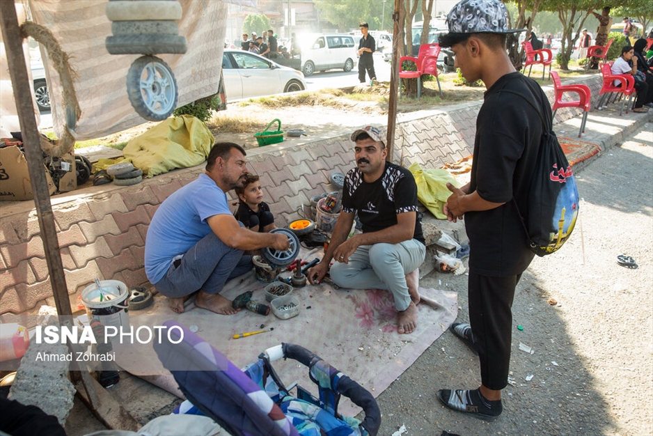 پیاده روی زائرین اربعین از حله به سمت طویریج