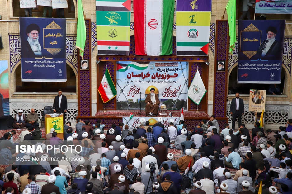 اجتماع بزرگ حوزویان خراسان در حمایت از جبهه مقاومت و فلسطین