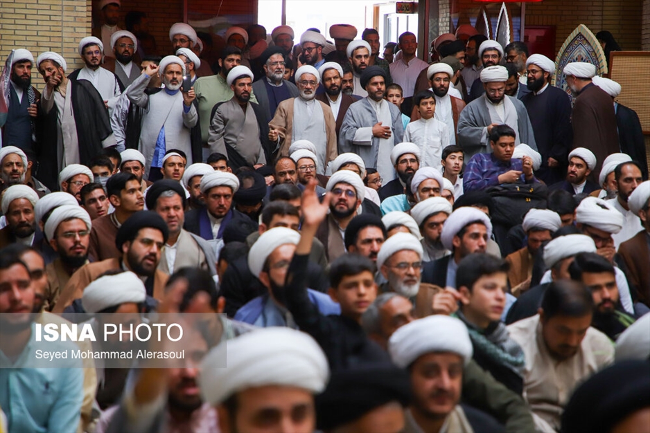 اجتماع بزرگ حوزویان خراسان در حمایت از جبهه مقاومت و فلسطین