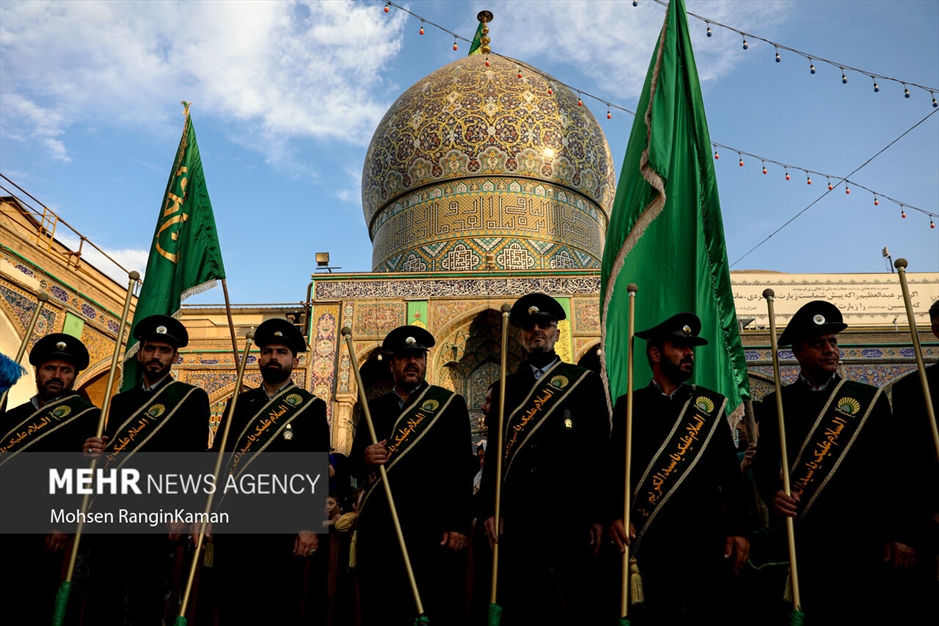 آیین تعویض پرچم حرم حضرت عبدالعظیم حسنی علیه‌السلام