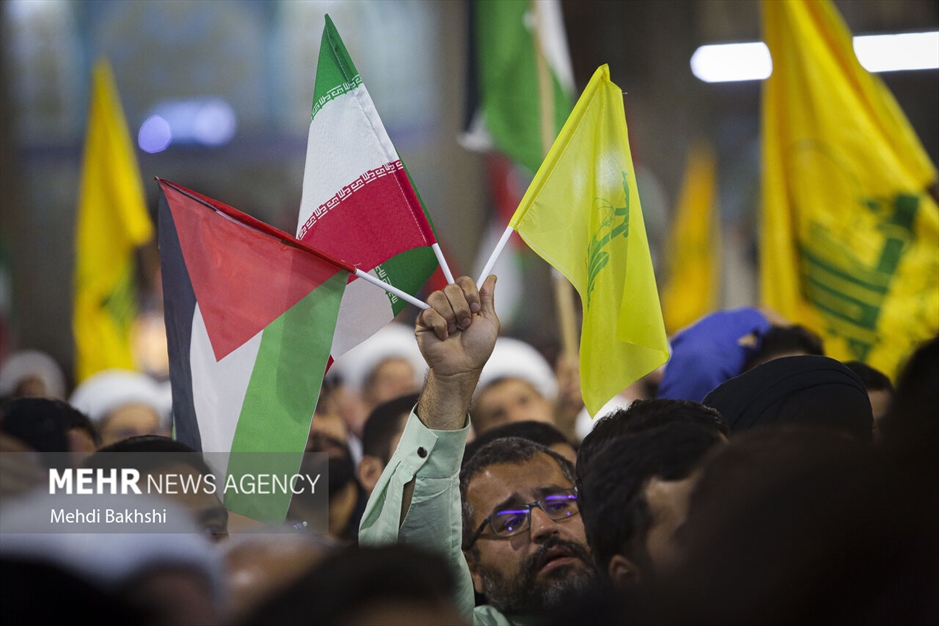 راهپیمایی قمی‌ها در محکومیت بمباران بیمارستان المعمدانی