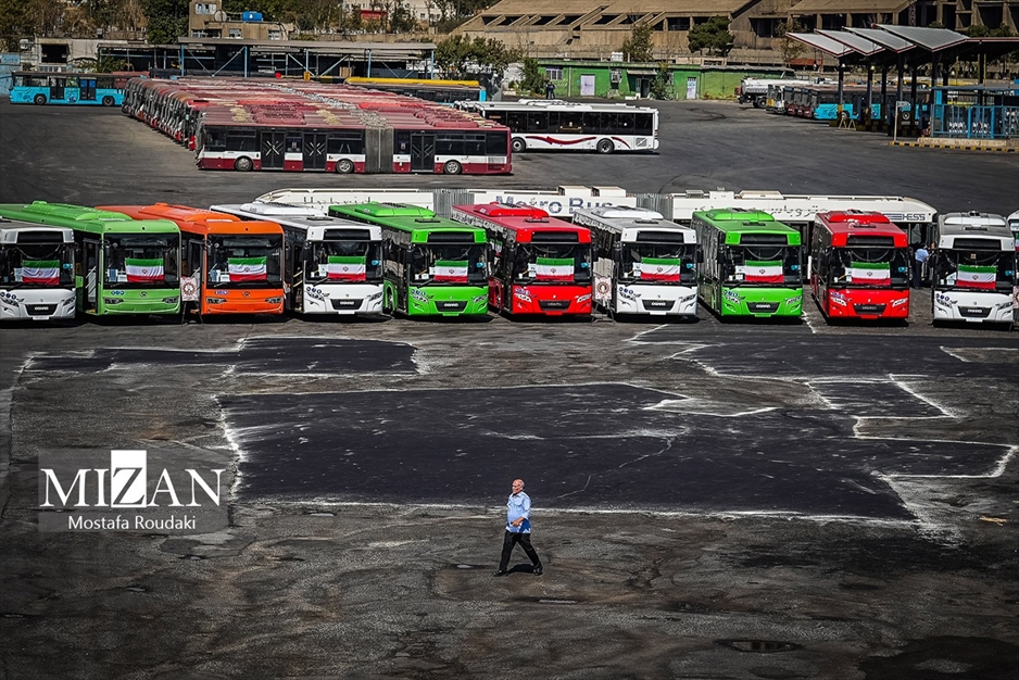  آیین بهره‌برداری از طرح نوسازی حمل و نقل عمومی تهران