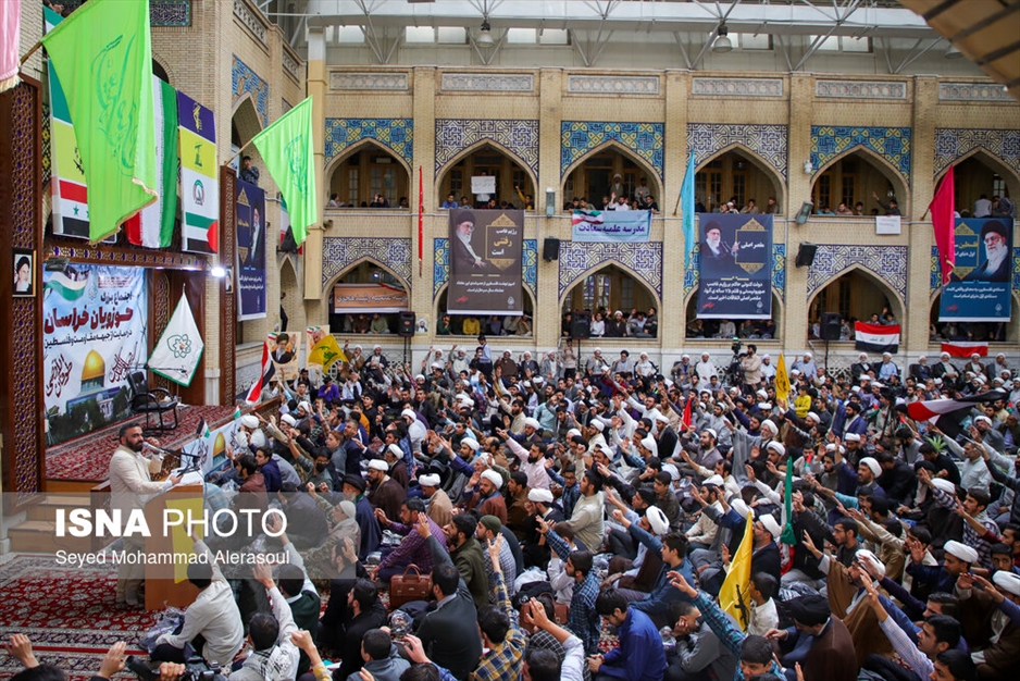 اجتماع بزرگ حوزویان خراسان در حمایت از جبهه مقاومت و فلسطین