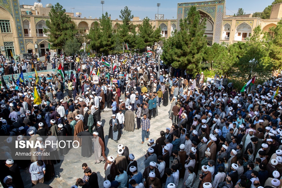 اجتماع حوزویان در حمایت از جبهه مقاومت و فلسطین