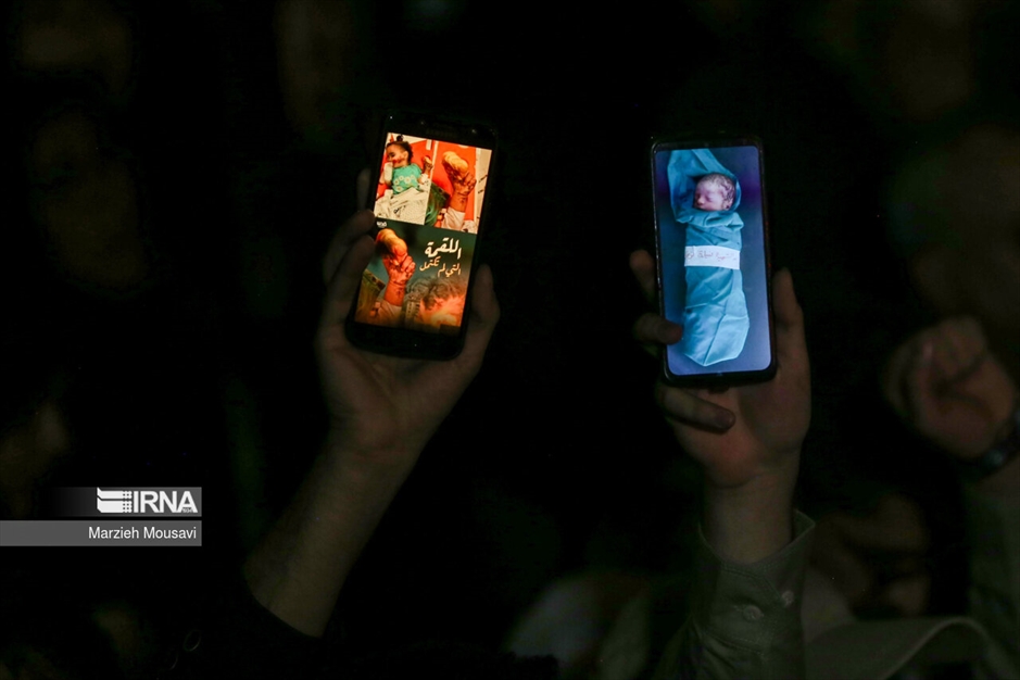 تجمع شبانه مردم در محکومیت جنایت جنگی رژیم صهیونیستی