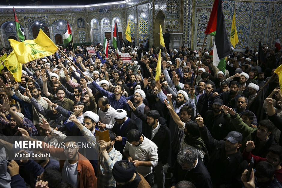 راهپیمایی قمی‌ها در محکومیت بمباران بیمارستان المعمدانی