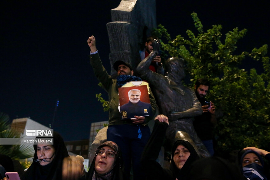 تجمع شبانه مردم در محکومیت جنایت جنگی رژیم صهیونیستی